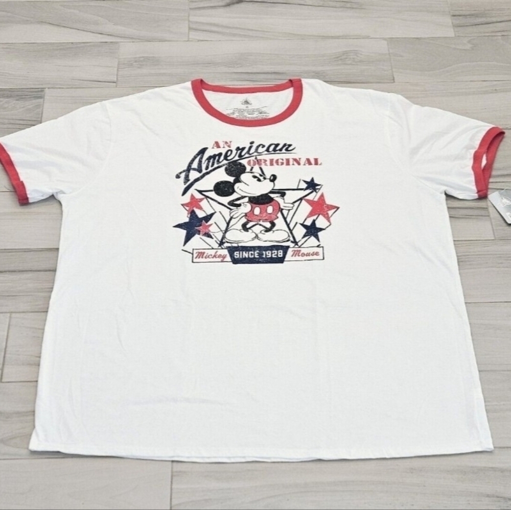 Disney Mickey Mouse Graphic Ringer Tee An American Original Plus Size 4XL